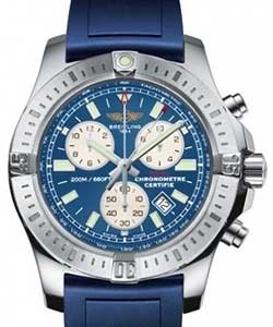 Colt Chronograph in Steel on Blue Rubber Strap with Blue Dial