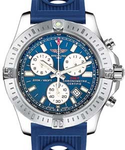 Colt Chronograph in Steel on Blue Ocean Rubber Strap with Blue Dial