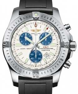 Colt Chronograph in Steel on Black Rubber Strap with Silver Dial