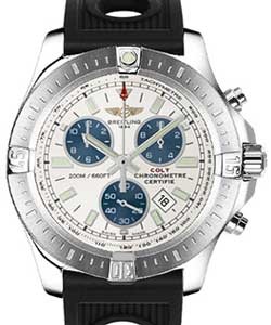 Colt Chronograph in Steel on Black Ocean Rubber Strap with Silver Dial