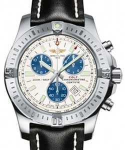 Colt Chronograph in Steel on Black Leather Strap with Silver Dial