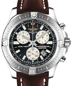 Colt Chronograph in Steel on Brown Calfskin Leather Strap with Black Dial