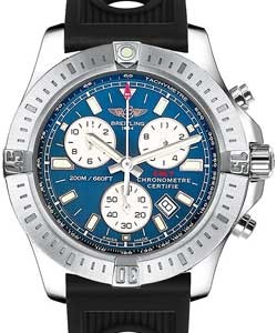 Colt Chronograph in Steel on Black Ocean Rubber Strap with Blue Dial