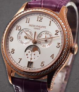 Complications  38mm Automatic in Rose Gold with Diamond Bezel On Red Alligator Leather Strap with Silver Dial
