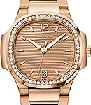 Nautilus  7118 Automatic in Rose Gold with Diamond Bezel On Rose Gold Bracelet with Gold Dial