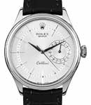 Cellini Time in White Gold with Fluted Bezel on Strap with Silver Stick Dial