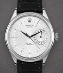 Cellini Time in White Gold with Fluted Bezel on Strap with Silver Stick Dial