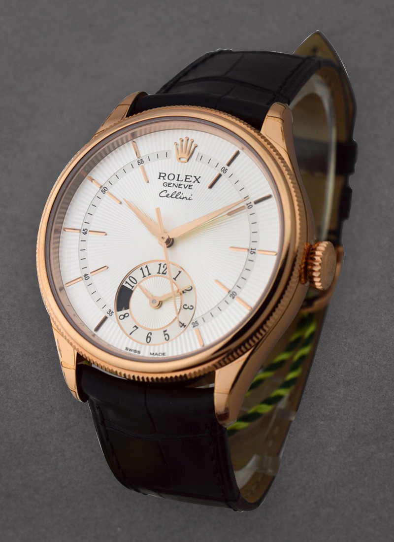 Rolex Unworn Cellini Dual Time in Rose Gold