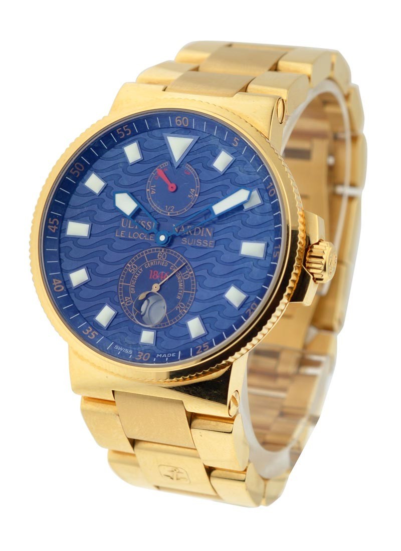 Ulysse Nardin Maxi Marine Chronometer Blue Wave in Rose Gold