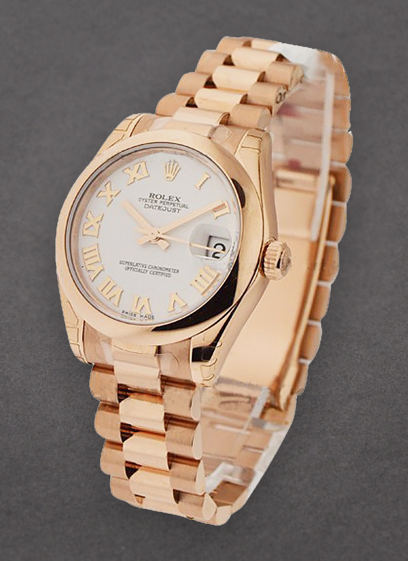 Pre-Owned Rolex Mid Size President - Rose Gold - Smooth Bezel