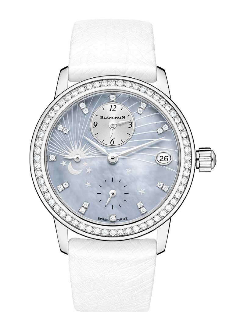 Blancpain Leman Moonphase & Calendar 34mm Automatic in White Gold - Diamonds