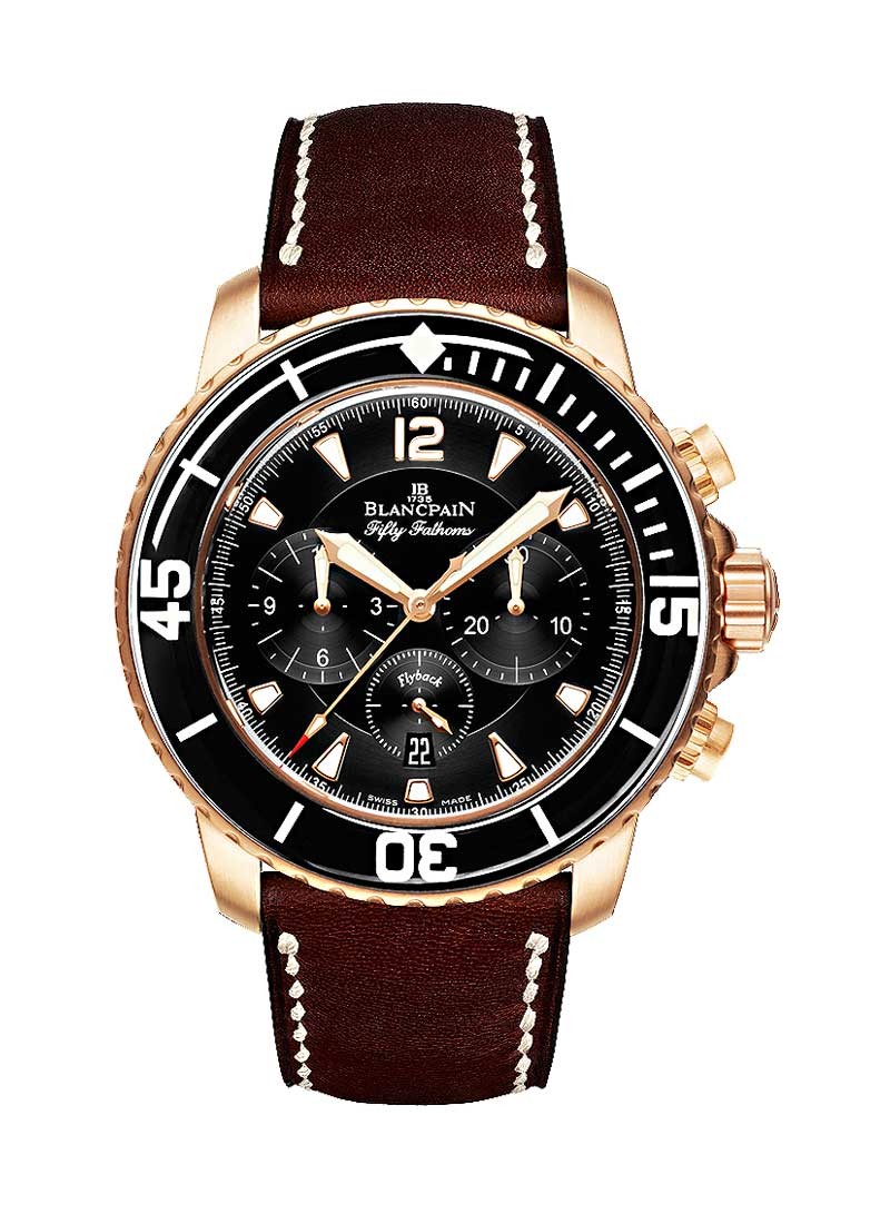 Blancpain Fifty Fathoms Flyback Chronograph 45mm Automatic in Rose Gold with Black Bezel