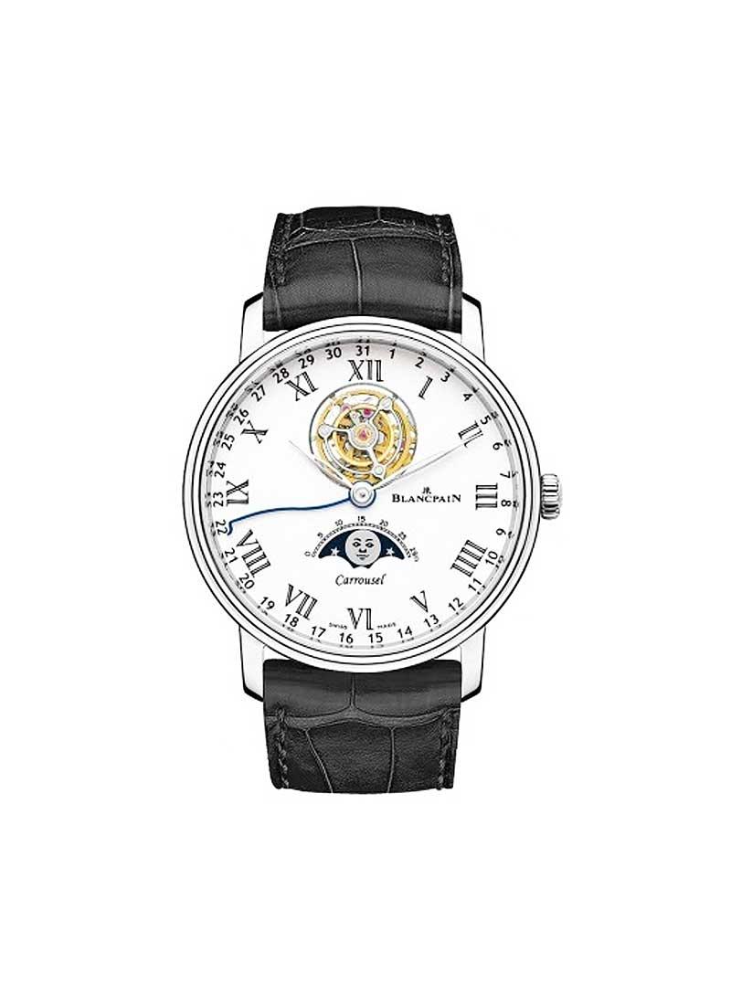 Blancpain Villeret Moonphase Carrousel 42mm Automatic in White Gold
