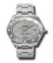 Masterpiece Mid Size 34mm in White Gold with 12 Diamond Bezel on White Gold Pearlmaster Bracelet with Silver Roman Dial
