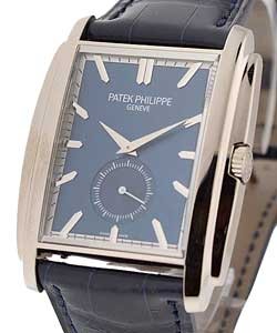 5124 Gondolo in White Gold on Blue Alligator Leather Strap with Blue Sunburst Dial
