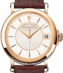Calatrava Officers Watch 5153R in Rose Gold on Brown Leather Strap with Silvery Opaline Dial