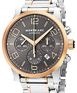 Timewalker Chronograph Mens 43mm Automatic in 2-Tone On Steel and Rose Gold Bracelet with Anthracite Arabic Dial