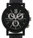 Classic Limited Edition 38mm Quartz in Carbon with Gold On Black Crocodile Strap with Black Dial and Gold Subdials