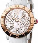 Classic Ladies 33mm Automatic in Rose Gold On White Alligator Strap with Mother of Pearl Diamond Dial