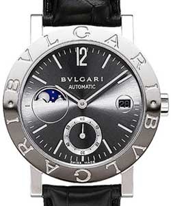 Classic Moonphase 38mm Automatic in White Gold On Black Crocodile Strap with Grey Analog Dial