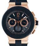 Diagono 42mm Automatic Chronograph in Rose Gold with Black Bezel  On Black Rubber Strap wuth Black and Grey Dial