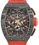 RM 011 Lotus F1 Team Mens Automatic in ROse Gold with Carbon Bezel on Red Rubber Strap with Skeleton Dial