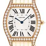 Tortue Ladies Manual in Rose Gold with Diamond Bezel on Rose Gold Bracelet with Silver Roman Dial