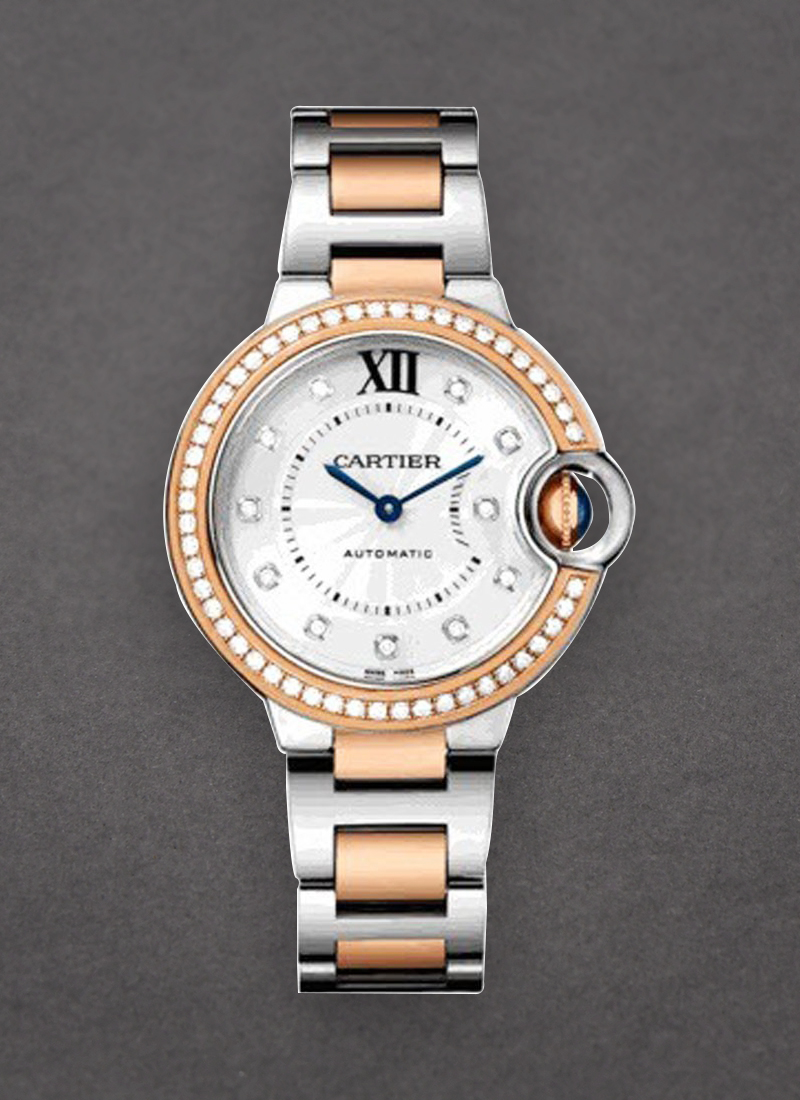 Cartier Ballon Bleu Ladies 33mm Automatic in 2-Tone Diamond Bezel