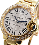 Ballon Bleu Ladies 33mm Automatic in Yellow Gold - On Yellow Gold Bracelet with Silvered Roman Dial