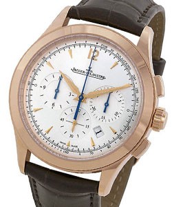 Master Chronograph in Rose Gold on Brown Leather Strap with SIlver Dial