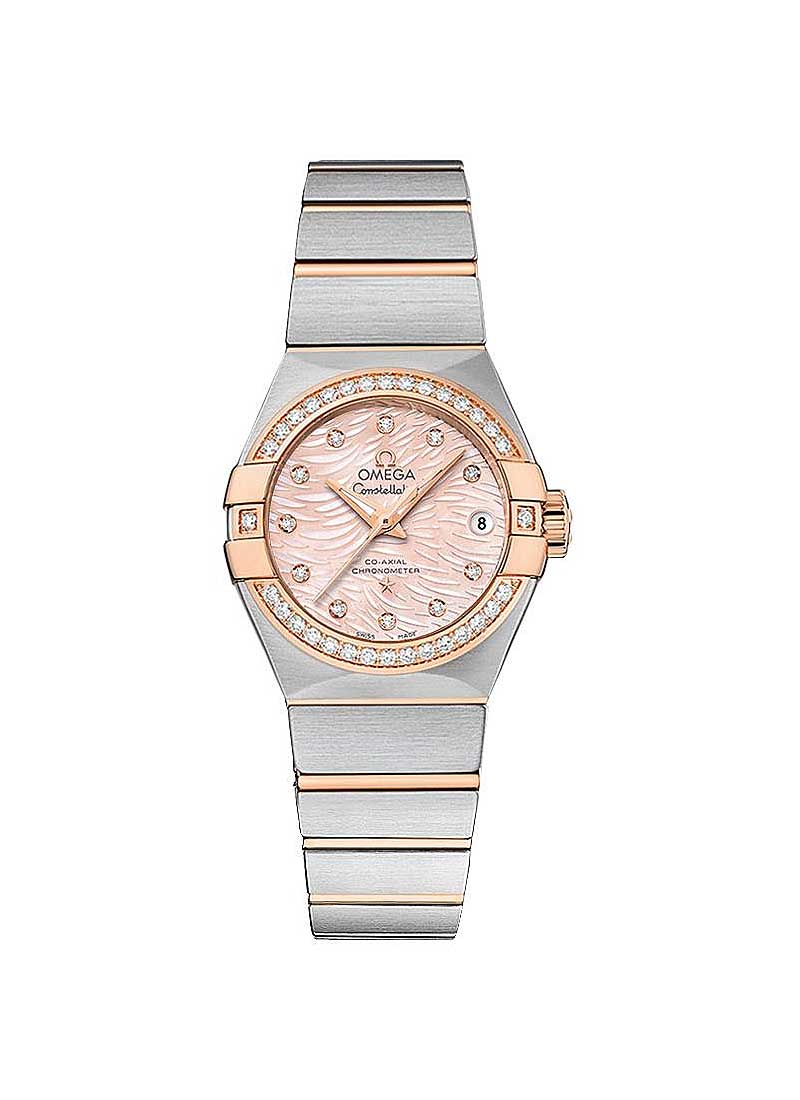 Omega Constellation Co-Axial 27mm Automatic in Steel and Rose Gold with Diamond Bezel