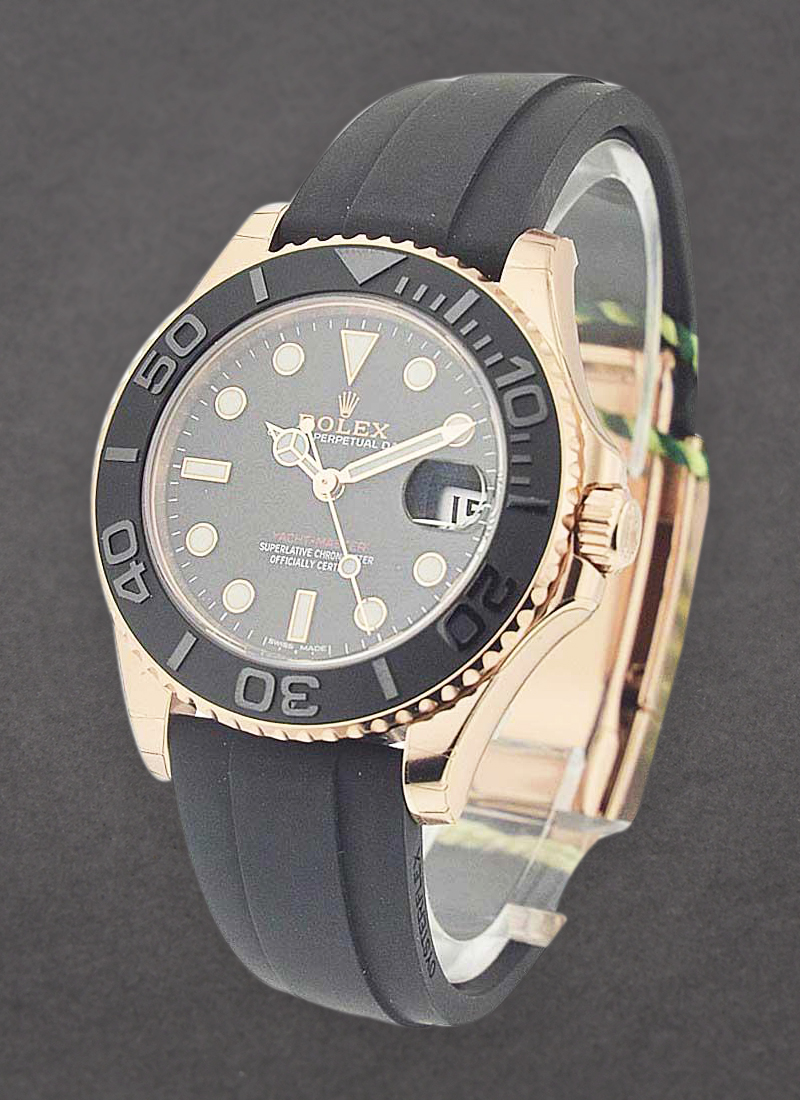 Rolex Unworn Yachtmaster in Rose Gold 37mm with Black Bezel