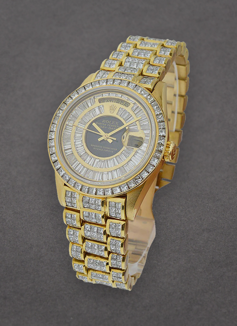 Pre-Owned Rolex President - 36mm - Yellow Gold - Baguette Diamond Bezel 