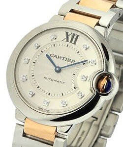 Ballon Bleu Two-Tone Mid Size Steel and Rose Gold on Bracelet with Silver Dial
