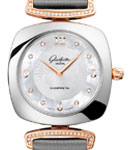 Pavonina Ladies 31mm Quartz in Steel and Rose Gold On Grey Satin Strap with Mother of Pearl Dial