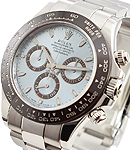 Cosmograph Daytona in Platinum on Oyster Bracelet with Ice Blue Dial with sticks