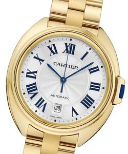 Cle de Cartier in Yellow Gold on Yellow Gold Bracelet with Silver Roman Dial
