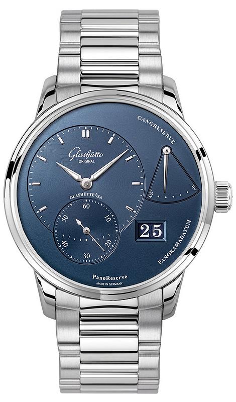 Original Panoreserve 40mm in Steel on Stainless Steel Bracelet with Blue Dial