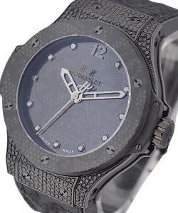 Big Bang Broderie in PVD Steel with Diamond Case On Black Fabric Strap  with Black Diamond Dial - Limited to 200pcs