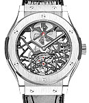 Classic Fusion Tourbillon in Platinum On Black Alligator Strap with Skeleton Dial