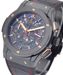Classic Fusion Dwayne Wade  45mm in Black Ceramic on Black Strap with Black Skeleton Dial - 250pcs Made