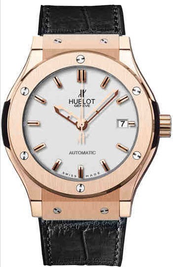 Big Bang Classic Fusion 45mm Automatic in Rose Gold On Black Crocodile Strap with Opaline Dial