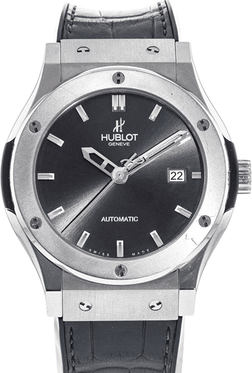 Classic Fusion racing Gray Mens 45mm Automatic in Titanium On Gray Alligator Strap with Gray Dial