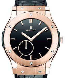 Classic Fusion Mens 45mm Automatic in Rose Gold On Black Alligator Leather Strap with Black Dial