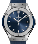 Classic Fusion Mens 33mm Quartz in Titanium On Blue Rubber Strap with Blue Dial