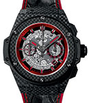 King Power Unico Mens 48mm Automatic in Carbon Fiber Case On Black Alligator Strap with Sekelton Dial