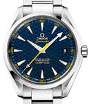 Seamaster Aqua Terra James Bond 41.5mm in Steel - Limited Edition On Steel Bracelet  with Blue Index Dial with Yellow Hand