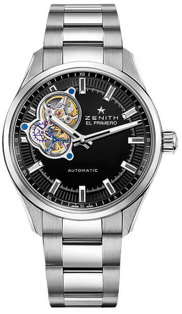 El Primero Synopsis in Steel On Steel Bracelet with Black Dial