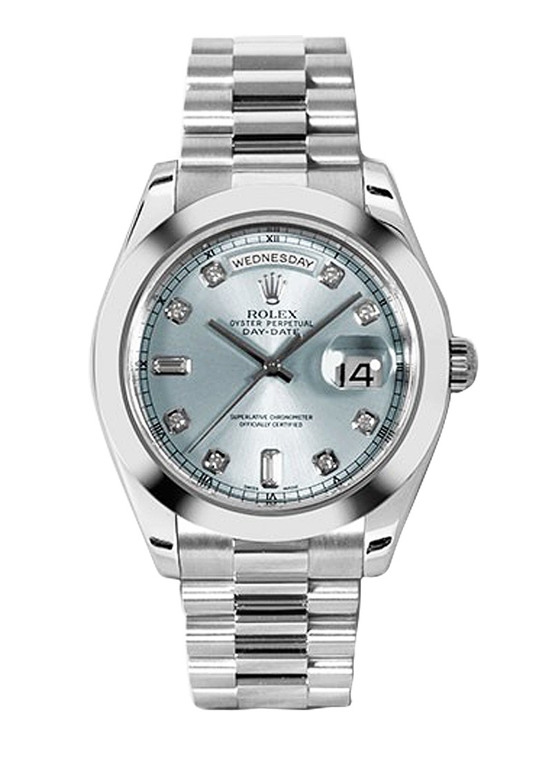 Rolex President Day-Date II Ice Blue Dial Platinum Mens Watch 218206 Review