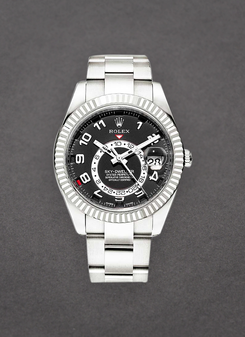 Rolex Unworn Sky Dweller Oyster 42mm in White Gold with Fluted Bezel